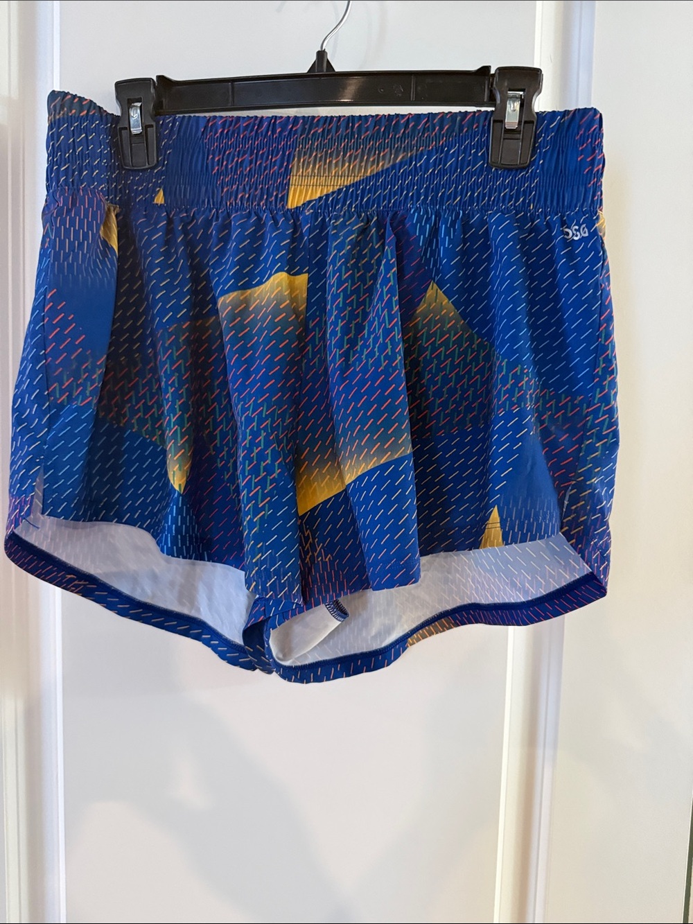 DSG Blue Athletic Shorts with Yellow Accent